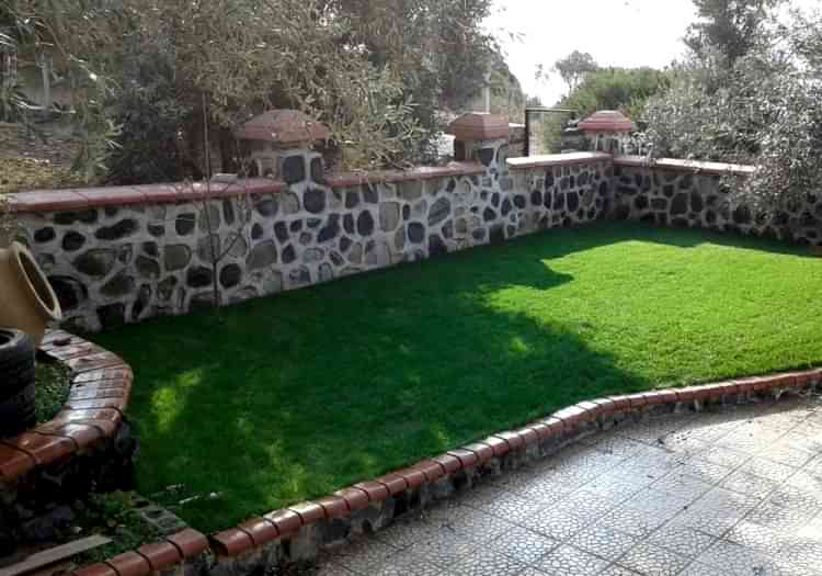 Villa Bahçe Çimlendirmesi, doğal tohum halısı, rulo çim