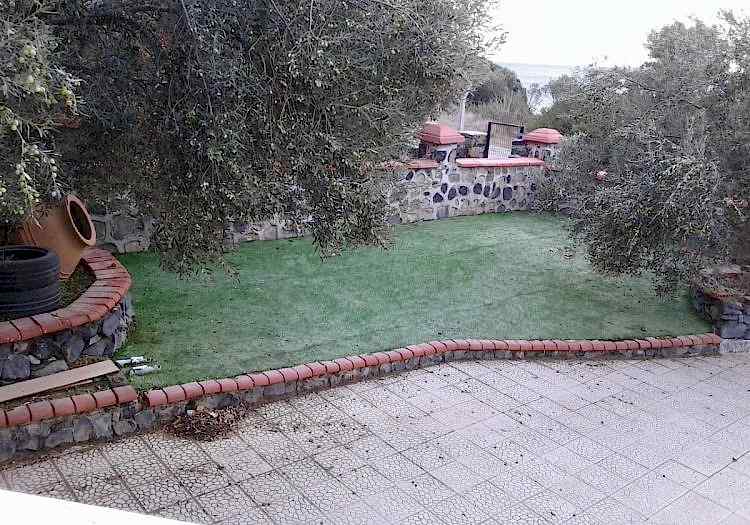 Villa Bahçe Çimlendirmesi, doğal tohum halısı, rulo çim